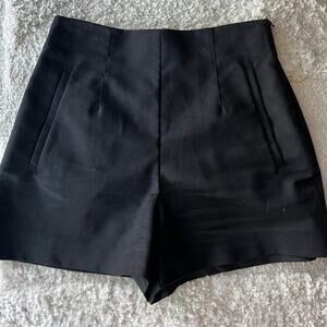 zara high waisted black shorts
